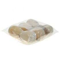 Article Oeufs en bois Oeufs décoratifs Suspendus Oeufs de Pâques naturels Décoration de Pâques H8cm 6 Pcs