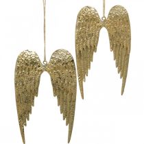 Article Pendentif Décoratif Ailes d&#39;Ange Noël Doré 14,5×9cm 4 pcs