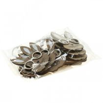 Article Pendentif en bois lapin avec lunettes carotte marron beige 4×7.5cm 9pcs