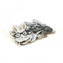 Article Pendentif en bois lapin avec lunettes carotte paillettes 4×7,5cm 9pcs