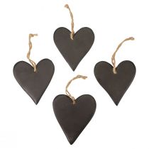Article Décoration à suspendre coeur en ardoise coeurs décoratifs noir 10,5cm 4pcs