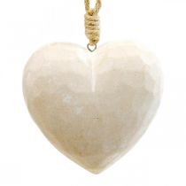 Article Cintre décoratif coeur en bois coeur décoratif à suspendre blanc 12cm 3pcs