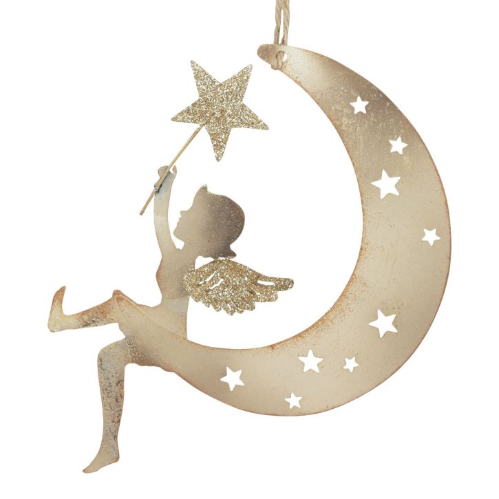 Article Pendentif ange étoile décoration de Noël à suspendre H19cm 2pcs