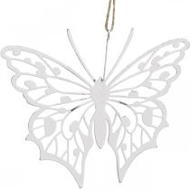 Article Décoration papillon à suspendre décoration vintage en métal blanc 15×12cm 3 pcs