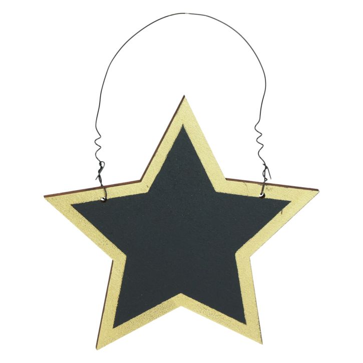 Article Cintres décoratifs étoiles en bois noir doré Noël Ø15cm 8 pcs