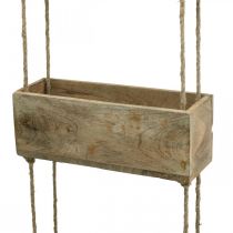 Bacs à plantes sur corde, étagère suspendue pour plantation, décoration bois couleurs naturelles L98cm l30cm