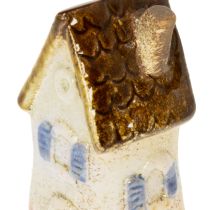 Article Petites maisons en céramique Pour décoration intérieure et pots de fleurs Idée cadeau 10 cm Lot de 3