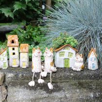 Article Petites maisons en céramique Pour décoration intérieure et pots de fleurs Idée cadeau 10 cm Lot de 3