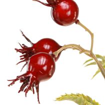 Article Branches décoratives artificielles d&#39;églantier avec 7 fruits rouge foncé 48cm