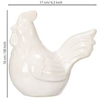 Article Figurine de poulet, émaillée brillante, pour décoration intérieure moderne, 17 cm, lot de 2