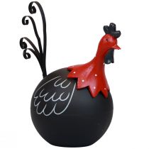 Article Coq décoration Pâques décoration métal poulet noir rouge H13,5cm