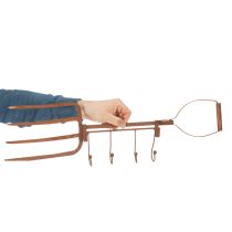 Article Barre à crochets en métal rouillé, fourche à foin décorative, décoration de jardin, 4 crochets, 62 cm
