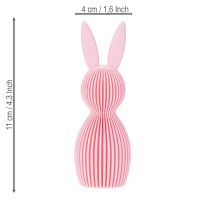 Article Lapin de Pâques décoratif en plastique, en forme de lapin, 11 cm, lot de 4.