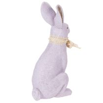 Article Figurine décorative de lapin de Pâques avec nœud pour une décoration de Pâques élégante à la maison, 27 cm