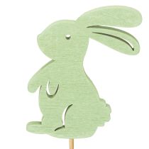 Article Lapins décoratifs sur bâtonnet, 31,5 cm, lot de 16, pour décorer tables et pots de fleurs.