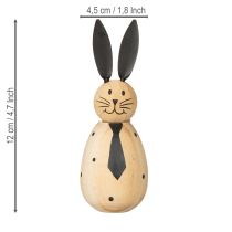 Article Lapin décoratif au design simple, idéal pour égayer votre salon au printemps, 12 cm, lot de 2.