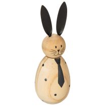 Article Figurine décorative lapin aspect bois pour une décoration apaisante et intemporelle, 15 cm, lot de 2