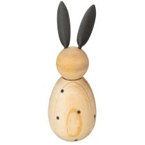 Article Figurine décorative de lapin en bois, idéale pour une décoration apaisante et intemporelle, 15 cm, lot de 2