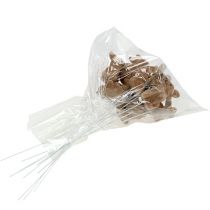 Article Lapin floqué sur fil marron 4cm - 6cm 12 pcs