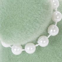 Article Décoration lapin de Pâques avec collier de perles, lapin pour salon et table de Pâques, 13 cm, lot de 3