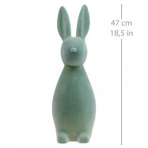 Article Lapin de Pâques décoratif, floqué, gris-vert, H47cm