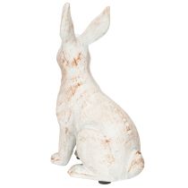 Article Lapin assis lapin décoratif pierre artificielle blanc marron 15,5x8,5x22cm