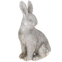 Article Lapin de Pâques assis en céramique gris antique 13 × 10 × 22 cm