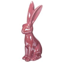Article Figurine de lapin en céramique brillante, 37 cm, pour Pâques et le printemps.