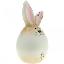 Lapin de Pâques oeuf blanc en céramique figurine décorative lapin Ø6cm H11.5cm