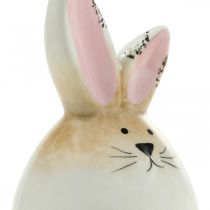 Lapin de Pâques oeuf blanc en céramique figurine décorative lapin Ø6cm H11.5cm