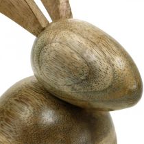 Assis lapin en bois, lapin décoratif, décoration en bois, Pâques 18cm