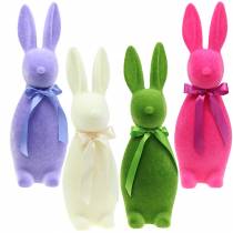 Article Lapin floqué 49cm Différentes couleurs