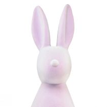 Article Décoration lapin de Pâques debout – 2e choix – lilas floqué H47cm