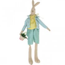 Article Lapin de pâques en tissu, lapin avec vêtements, décoration de pâques, bunny boy H46cm