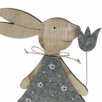 figurine déco lapin en bois Feutre 30 / 31,5cm 2pcs