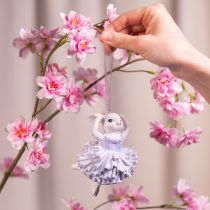 Article Pendentifs lapin ballerine, parfaits pour décorer les branches de Pâques ou le sapin de Noël, 12 cm, lot de 2