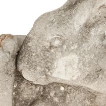 Article Pot de fleurs décoratif en béton motif lapin gris antique 33,5 x 17 x 29,5 cm