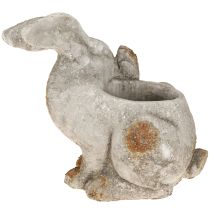 Article Pot de fleurs décoratif en béton motif lapin gris antique 33,5 x 17 x 29,5 cm
