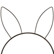 Article Anneau de décoration lapin métal bois naturel noir Ø20cm 2pcs