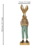 Article Figurine de lapin habillée pour une décoration intérieure harmonieuse et saisonnière, 53 cm