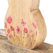 Article Lapin mère avec enfant lapin décoration argent naturel 26,5cm