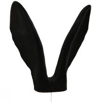 Article Oreilles de lapin décoration lapin de Pâques bâton floqué noir 56cm