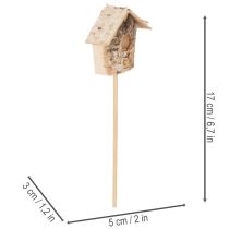 Article Nichoir décoratif, bouleau, 5 cm, tuteurs pour fleurs, 4 pièces