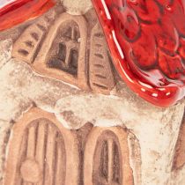 Article Ensemble de décorations en céramique représentant de petites maisons à toit rouge de 8 cm (2 pièces).