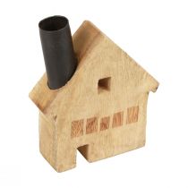 Article Bougeoir décoratif en bois pour maison décorative noir 10,5×3,5×13cm