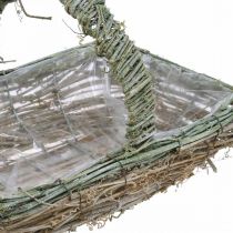 Panier à planter, panier de fleurs, brindilles de vigne Shabby-Chic L42cm / 34cm / 28cm lot de 3