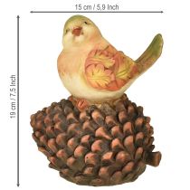 Article Décoration d'automne décoration d'oiseau cône figurine d'oiseau automne H19cm