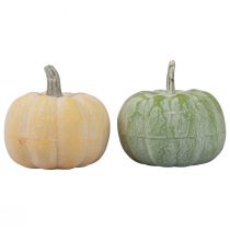 Article Décoration d&#39;automne citrouilles blanchies orange, vert 7,5 cm 6 pcs