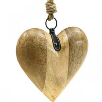 Coeur en bois, coeur décoratif à suspendre, décoration coeur H19cm