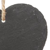 Article Coeur en ardoise coeur d&#39;ardoise à suspendre noir 10cm 6pcs